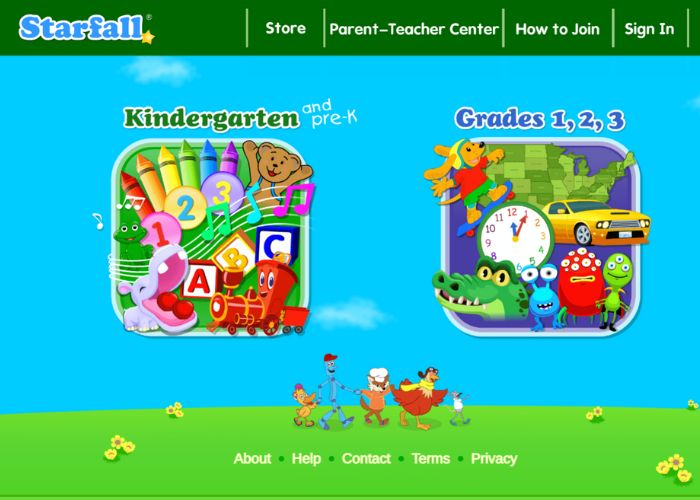 Website được thiết kế cho trẻ nhỏ với màu sắc, đồ họa đẹp mắt